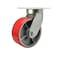 Service Caster 8'' Heavy Duty Red Poly on Cast Iron Wheel Swivel Caster with Swivel Lock CRAN-SCC-KP92S830-PUR-RS-BSL - alternate 1